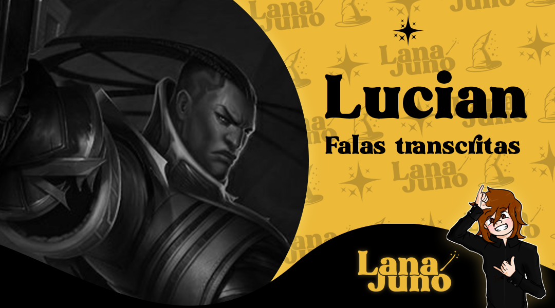 Confira todas as falas e interações de Lucian, O Purificador em sua skinbase. Escolha e banimento, ao mover, atacar, matar e mais.